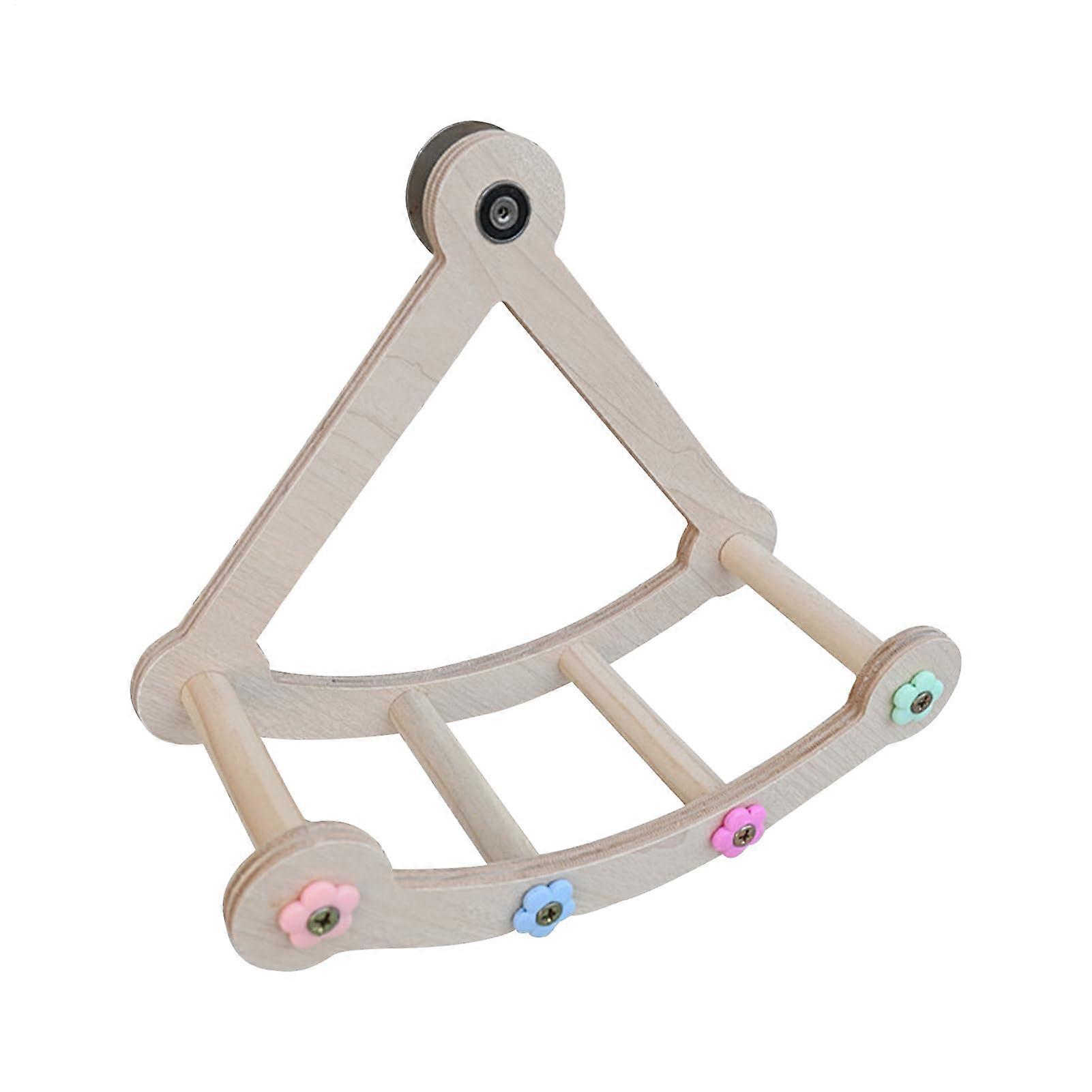 Bird Swing Toys Rotating Wooden Hammock Perch For Parrots, Parakeet Cockatiel Conure Compatible, 9.45 x 7.87 x 3.94 In