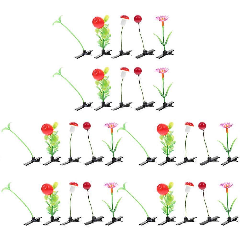 Decorative Hair Clips Creative Leaf Shape Barrette Green Gradient Comfortable Wearing 30Pcs