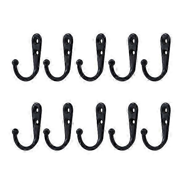 Black 10-Pack Hooks with Screws