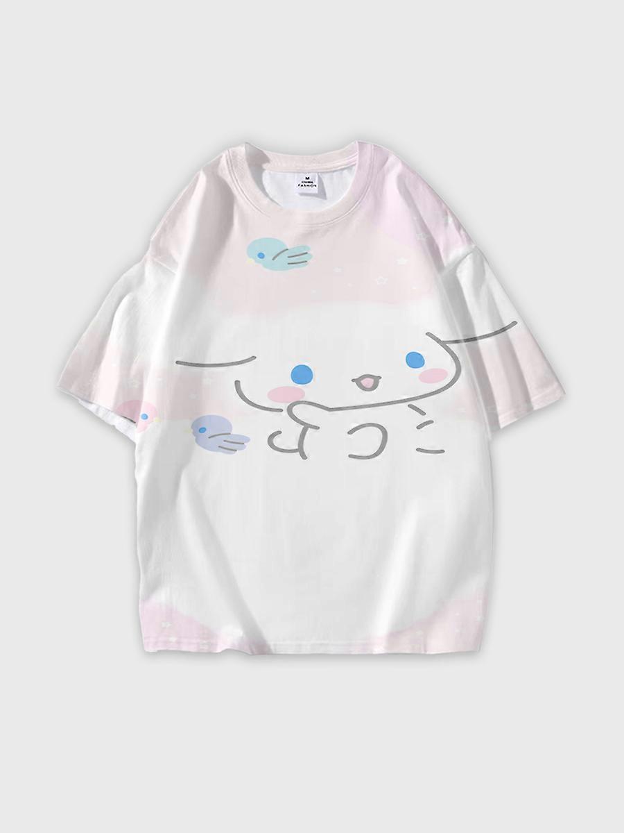 T-shirt round neck Pattern loose short sleeve JW1004