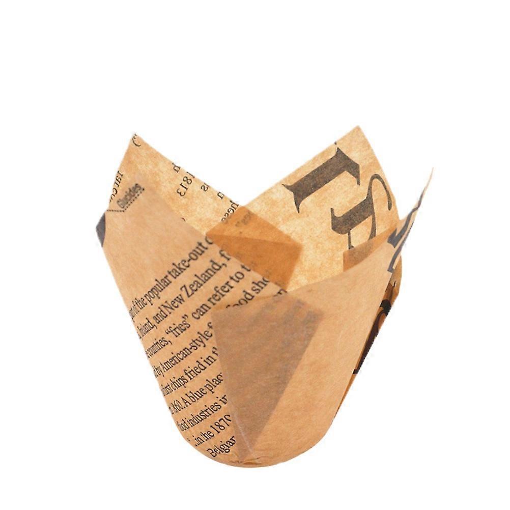 Tulip Cake Liner Golden Muffin Cases Thicken Design For Baby Shower Halloween Christmas Party Favors 50 Pcs