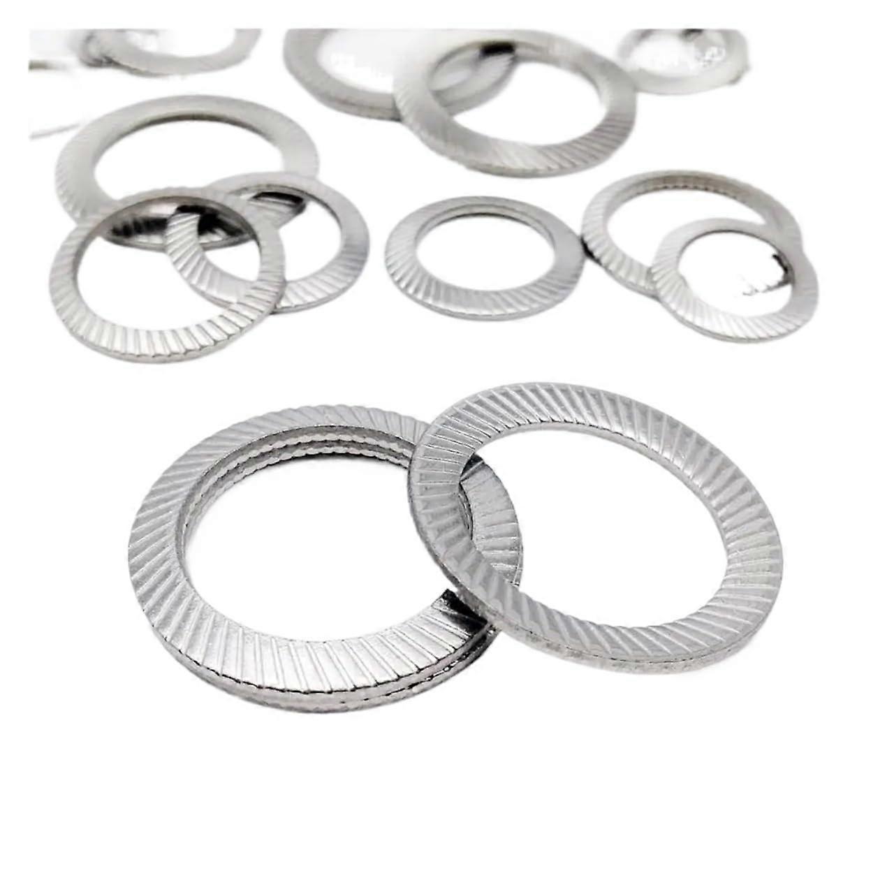 M2.5 M3 M4 M5 M6 M8 M10 M12 M14 M16 DIN9250 A270 304 Stainless Steel Disc Spring Toothed Lock Washer Knurled Elastic Seal (Size: 50pcs M5)