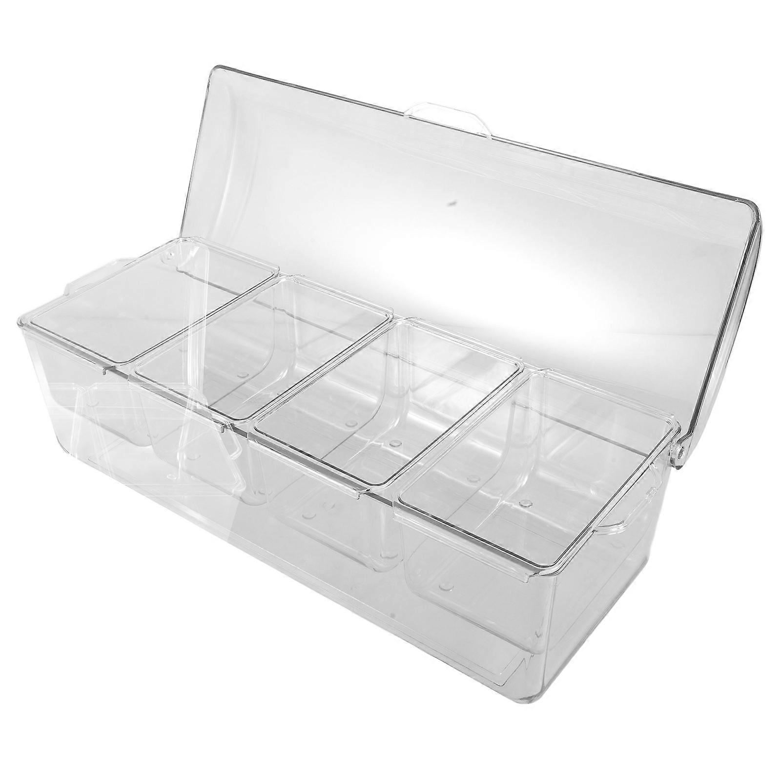 Portable Salad Storage Container with Separate Compartments for Crisp Tasty Salads at Home or Outdoor Parties in Transparent Plastic