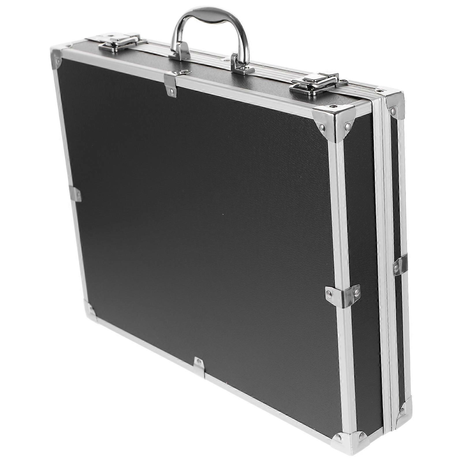 Aluminum Case Tool Kit Lockable Flight Case Portable Storage Multi-Functional Black 37.00X28.50X7.50CM 1Pack