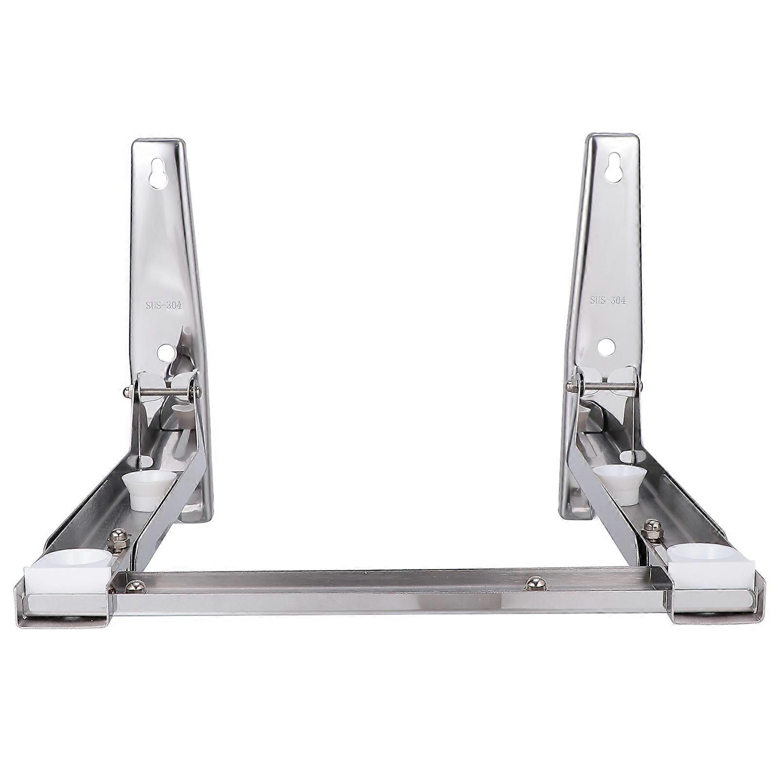 Wall Mounted Foldable Shelf for Storage Stainless Steel Retractable Bracket 50kg Capacity Silver