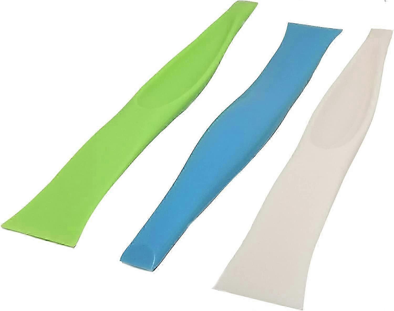 3-Piece Kitchen Scraper Set - Plastic Stains Remover Tools (Blue/Green/White)