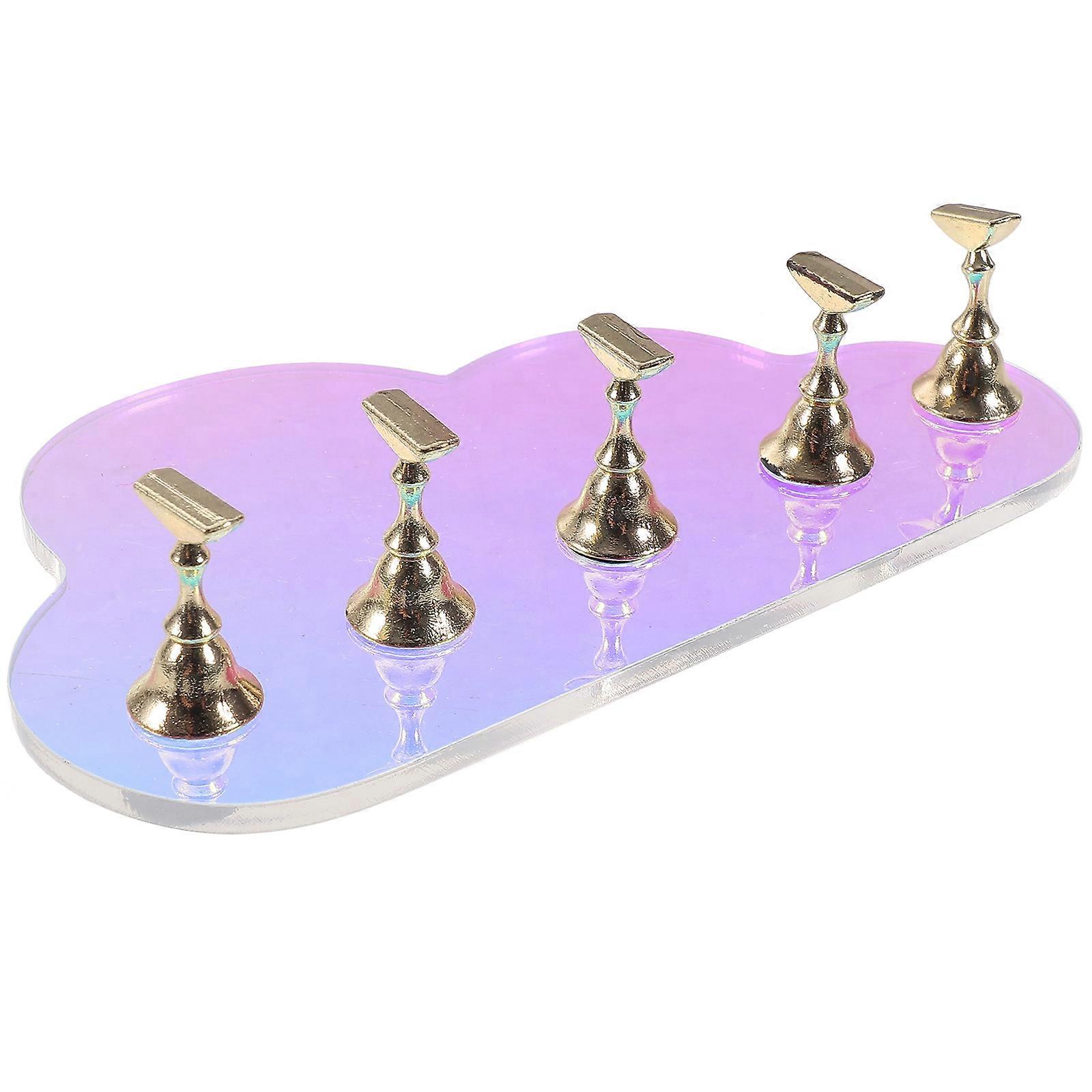 Press On Nail Stand For Home Use And Nail Salon Portable Storage Solution In Glow 1 Set