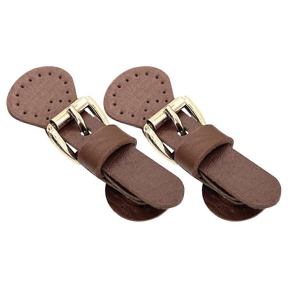 Dark Brown Magnetic Snap Button Closure for PU Bags 2Pcs