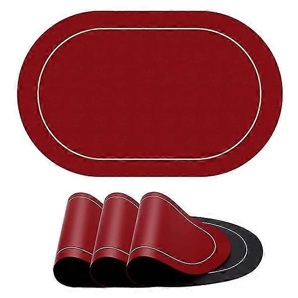 4-pack Table Mats, Washable Table Mats, Reversible Colorful Leather Table Mats (Red And Black)