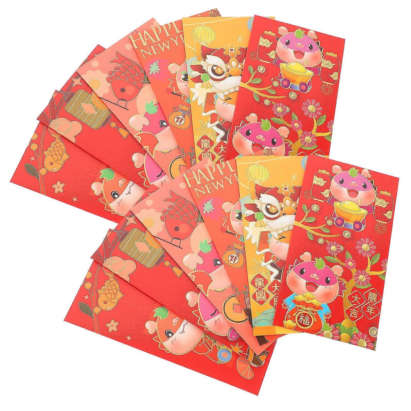 Festive Celebration Red Envelopes For Weddings And Birthdays Made From Sturdy Paper In Chinese Design 24Pcs