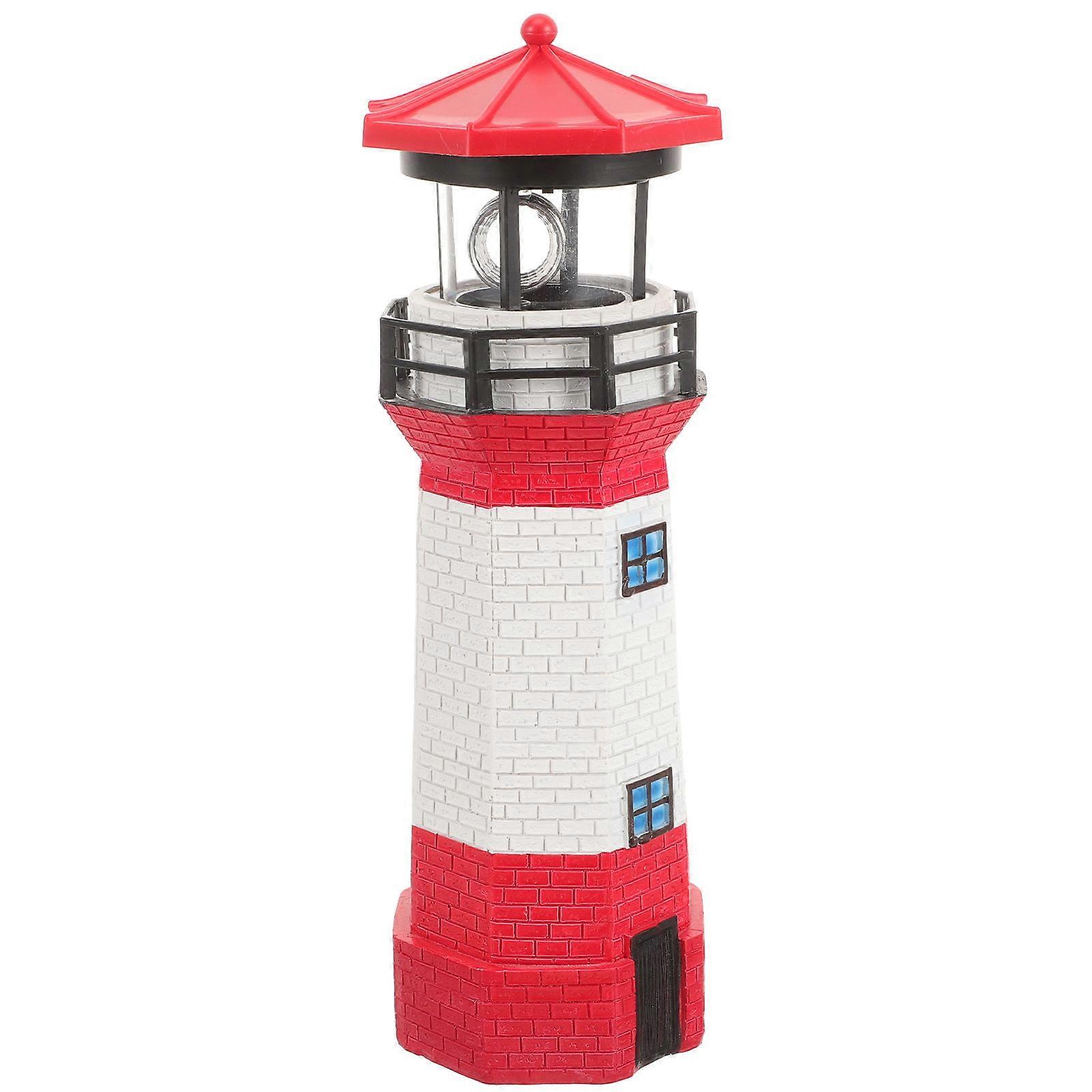 Rotating LED Solar Lighthouse Garden Lighthouse Decor Ornament for Home Use