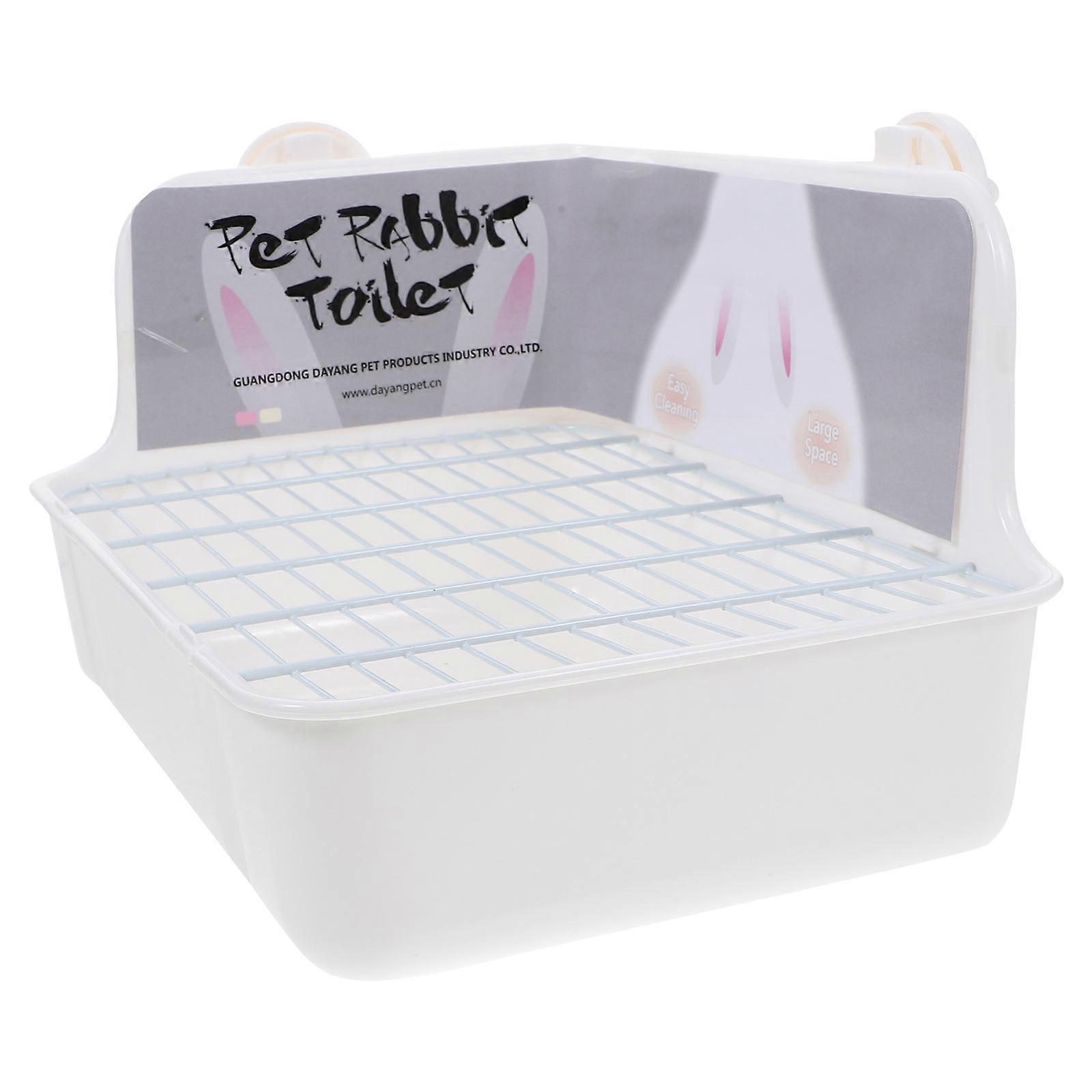 Rabbit Litter Box White Plastic with Detachable Easy Clean and Splash Proof for Storage Use