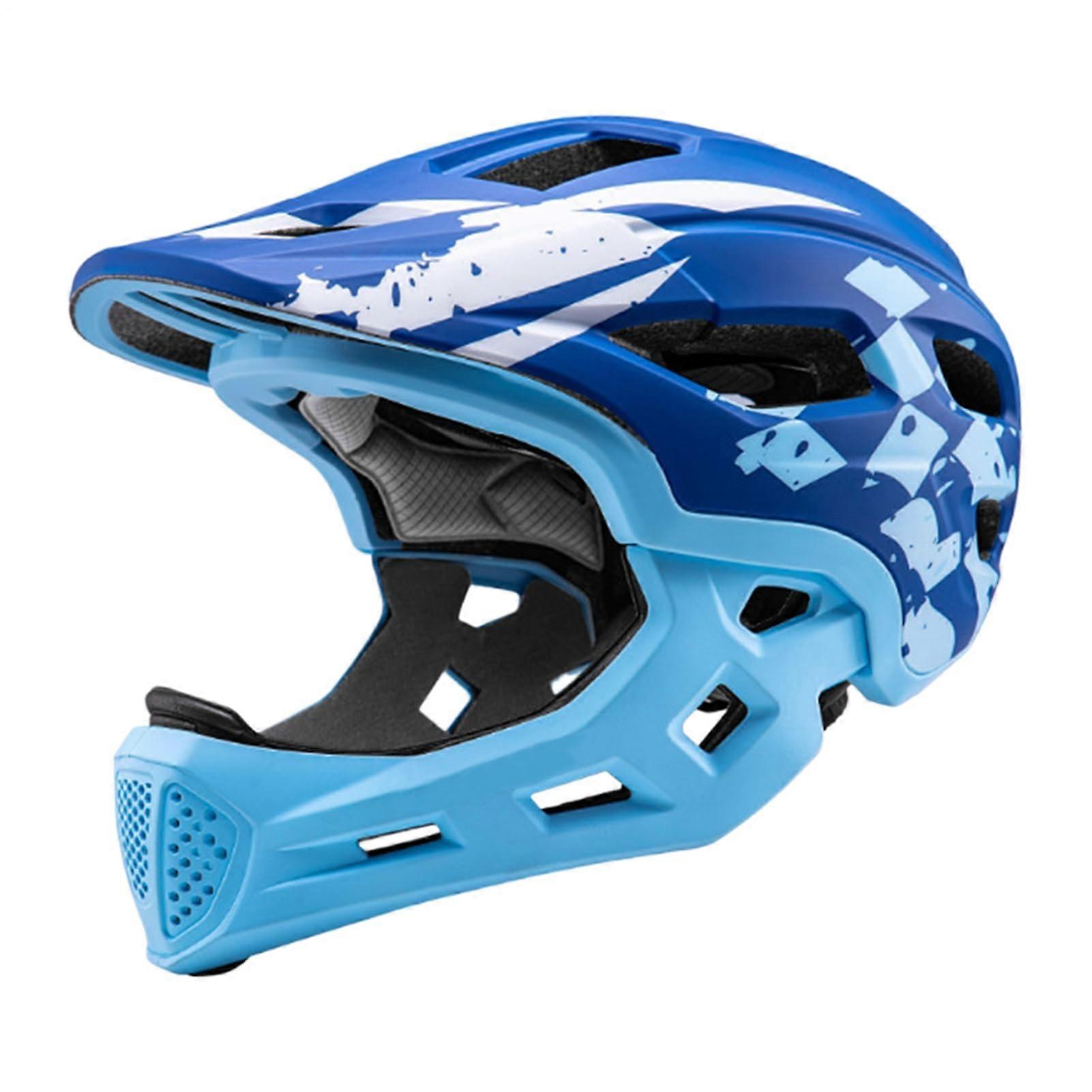Kinder Motocross Helmet Adjustable Removable for Kids Bicycle Accessories BlackBlue