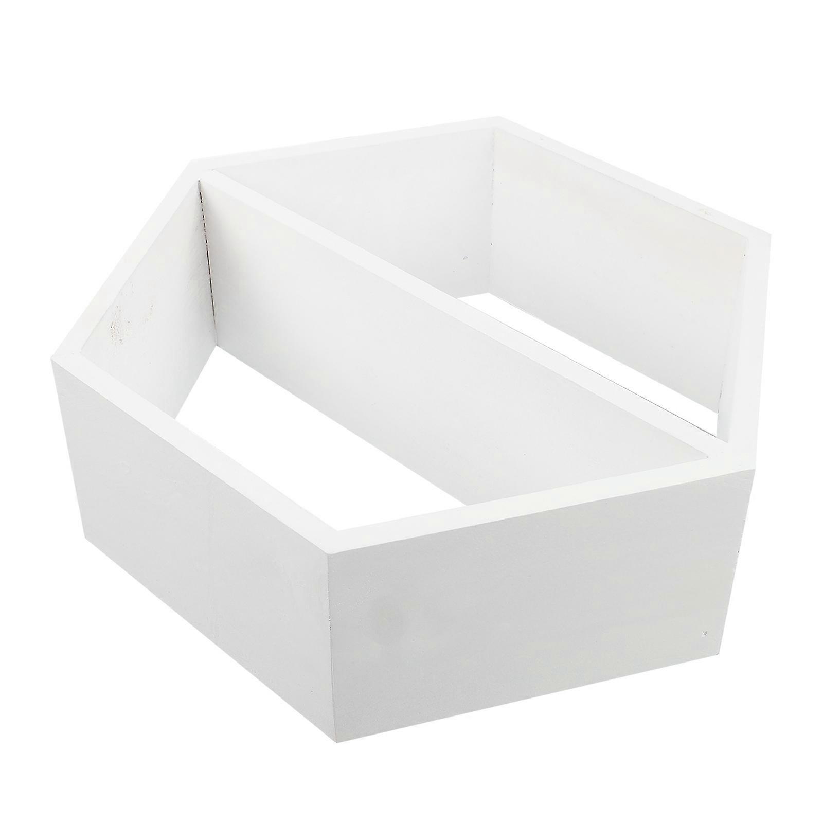 White Hexagonal Wall Storage Rack for Toys and Decor Made of Synthetic Material 1pc