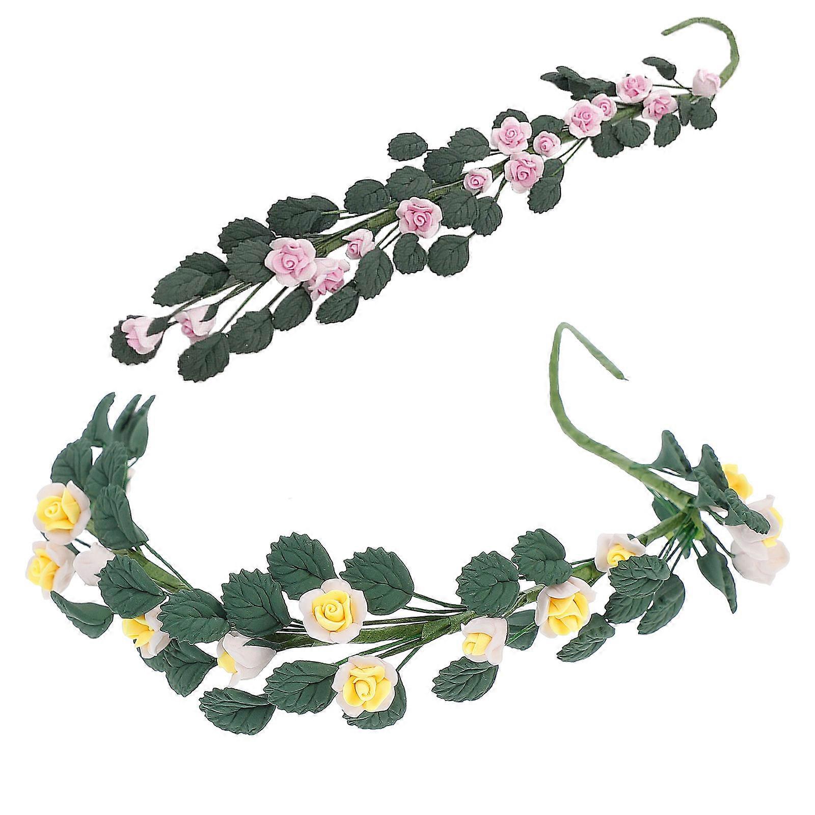 2pcs Mini Artificial Flower Plant Decor Simulation Flowers