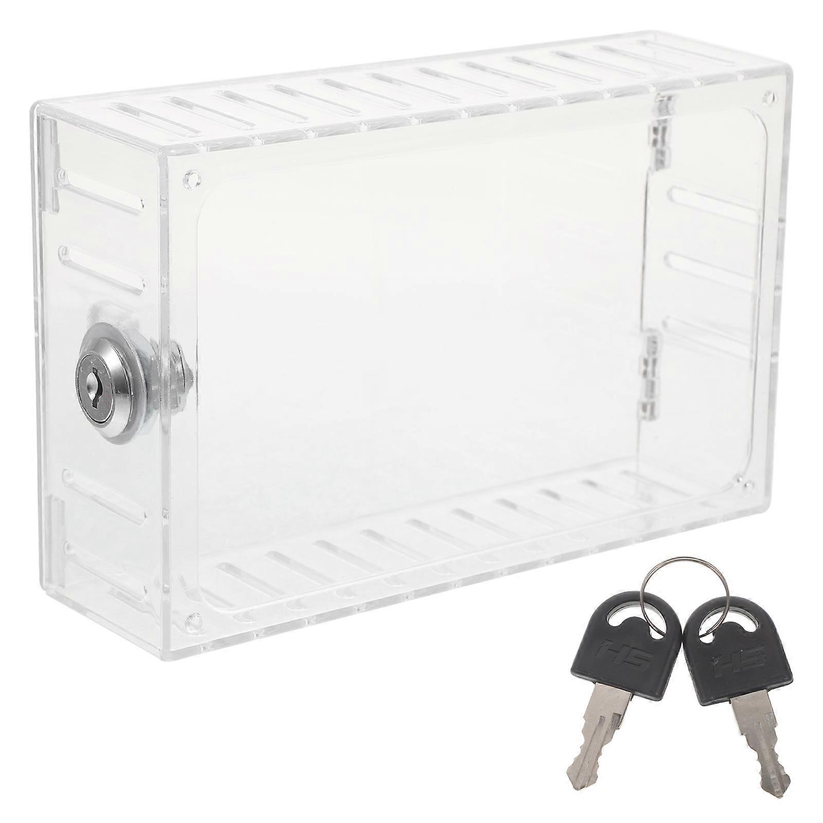 Universal Thermostat Cover Thermostat Protective Cover Office Use Rectangular Shape Lockable Wall Mountable 1 Set