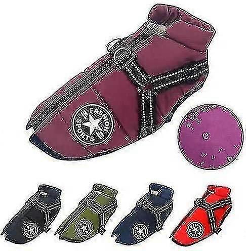 Large Pet Dog Jacket With Harness Winter Warm Dog Clothes Waterproof Tw
