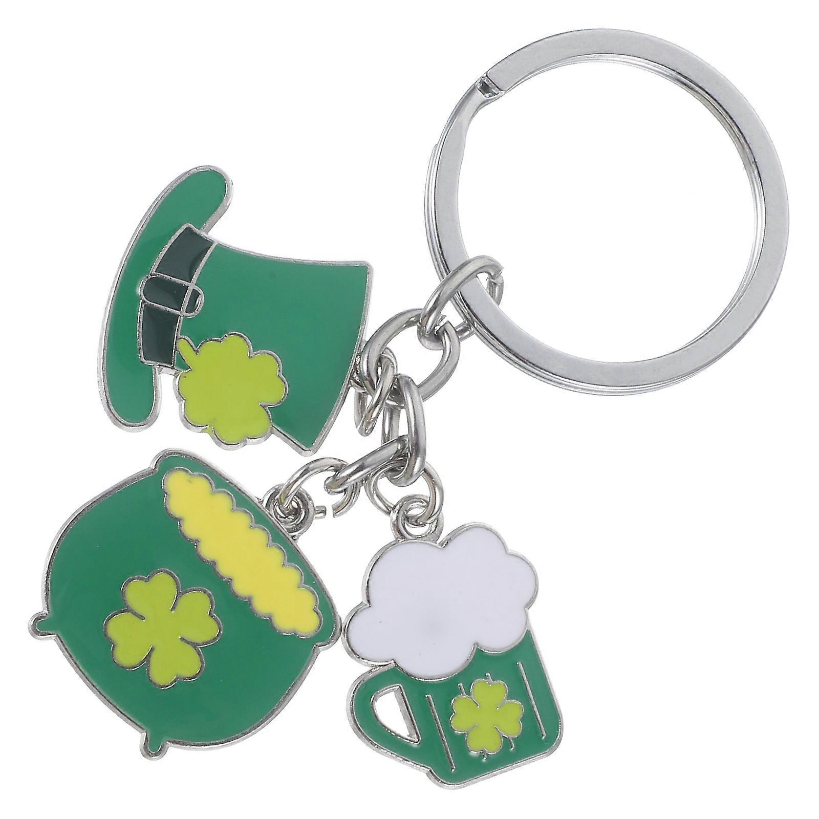 St Patrick's Day Key Chain with Zinc Alloy Material for Decor Multi Color Lightweight and Durable 1.5 x 2.5 inches