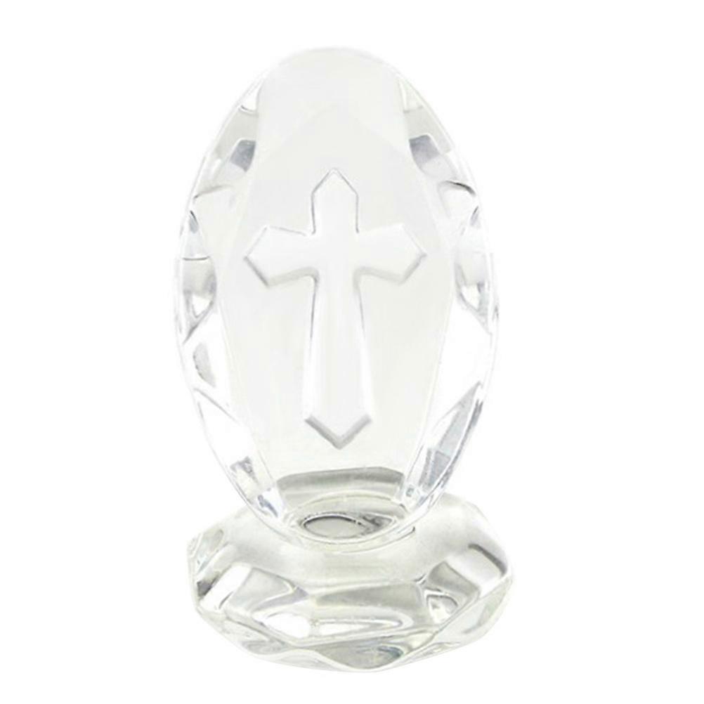 Crystal Figurine with for Decor Transparent Material Shining Cross Adornment