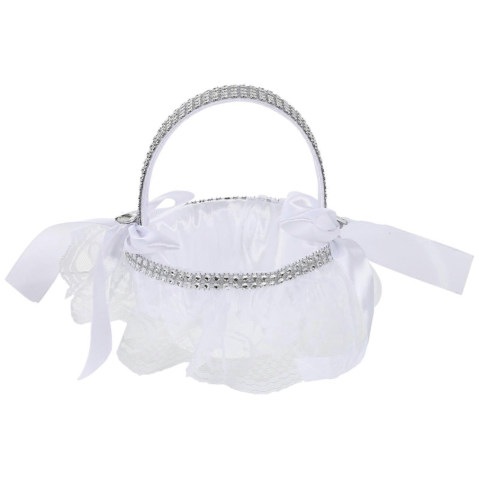 Portable Lace Basket for Flower Girl, Versatile and Sturdy Construction