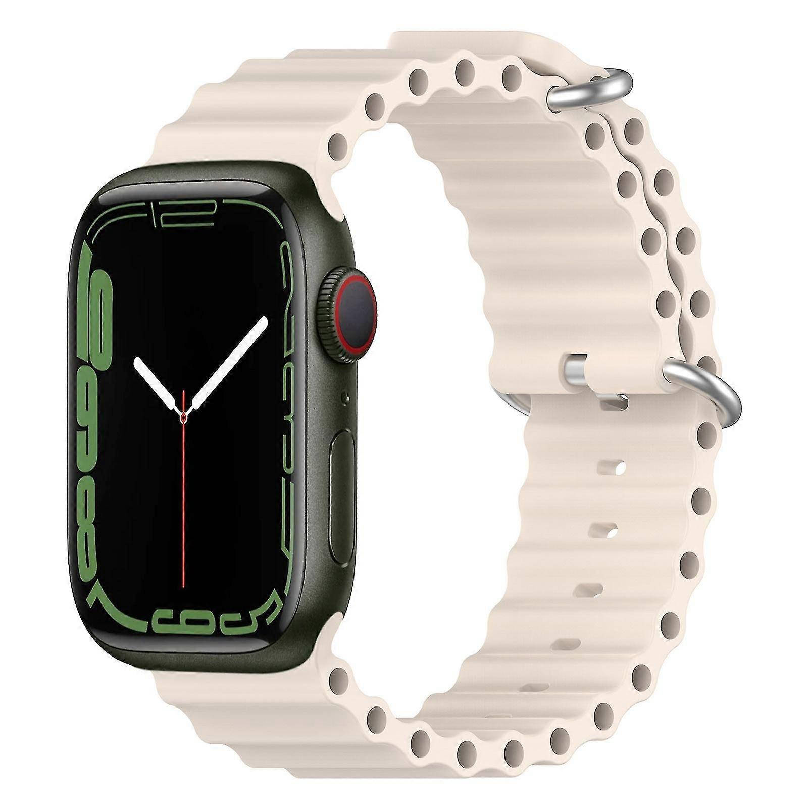 Ocean Silicone Watch Band for Apple Watch Series 8&7 41mm/SE 2&6&SE&5&4 40mm/3&2&1 38mm