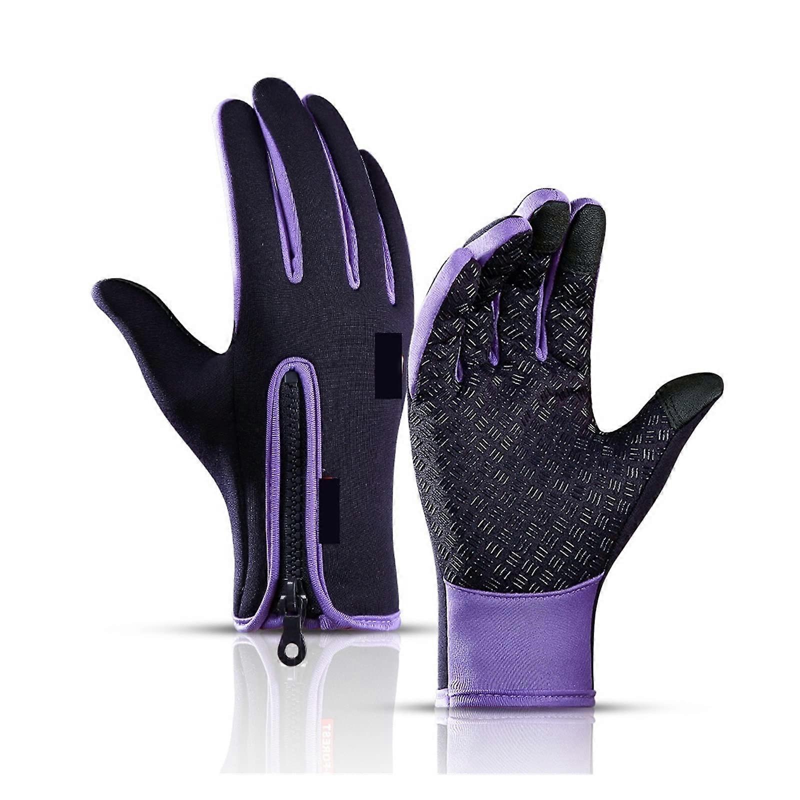 Angler gloves. Winter outdoor cycling gloves for men and women, touchscreen waterproof ski windproof nonslip fashion (Blue, M)
