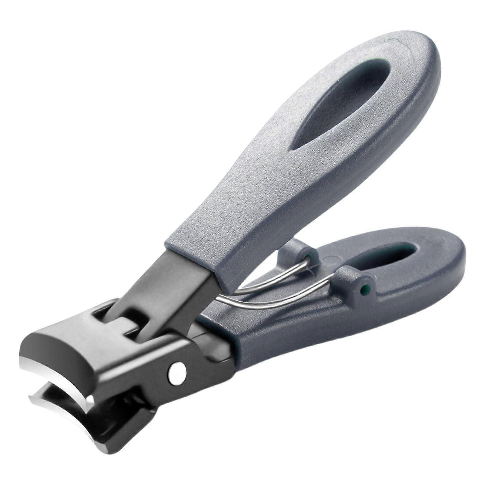 Nail Clipper with Wide Jaw, Large Opening, Stainless Steel Fingernail and Toenail Clipper for Daily Use, Gray