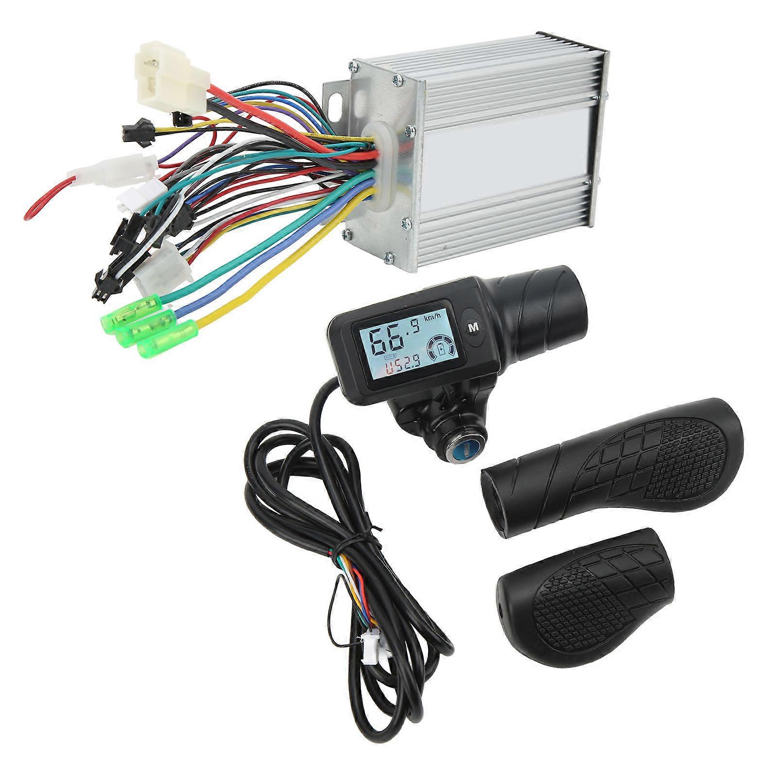 Electric Bicycle Controller Kit 450W Brushless Controller LCD Screen Meter with Throttle Grip for Refitting 36V 48V 