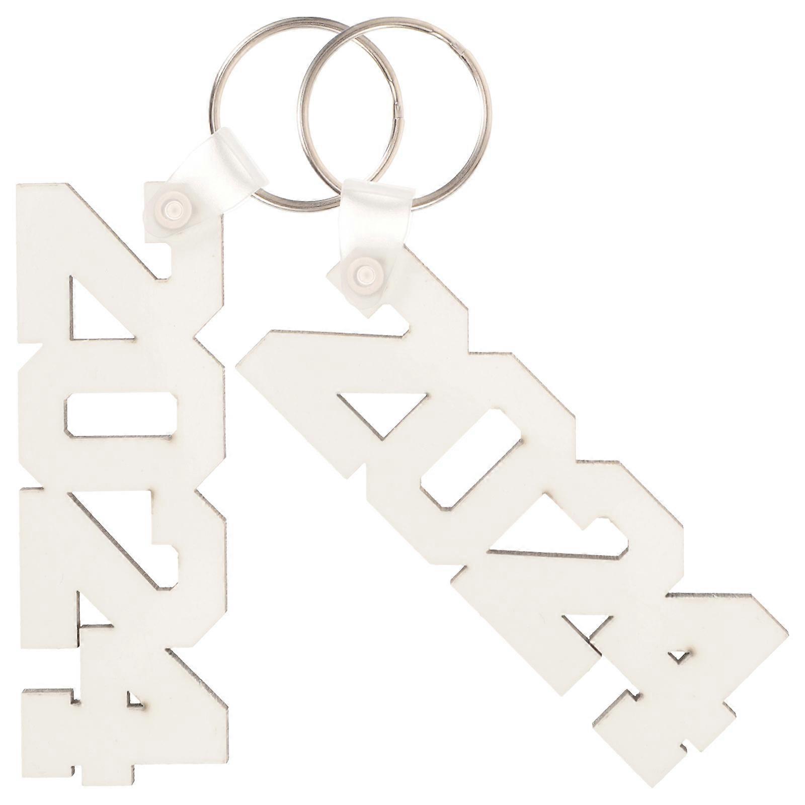 2pcs Graduation Sublimation Keychain Blanks DIY Heat Transfer Key Holders with Smooth Rounded Edges for Student Souvenirs