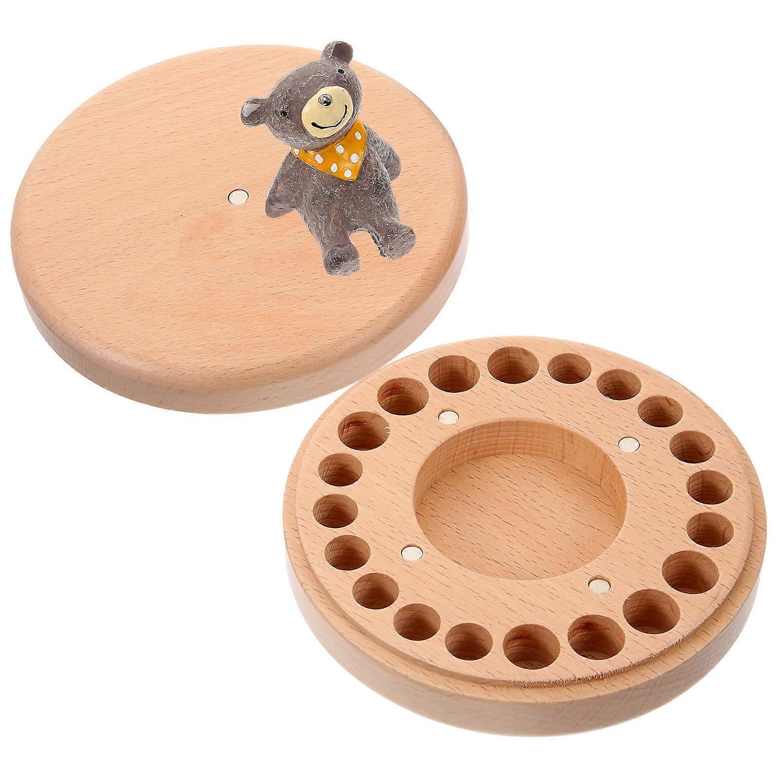 Teeth Box for Baby Keepsakes Empty Case with Lanugo Bottle and Light String 8.5x6x3 Inches