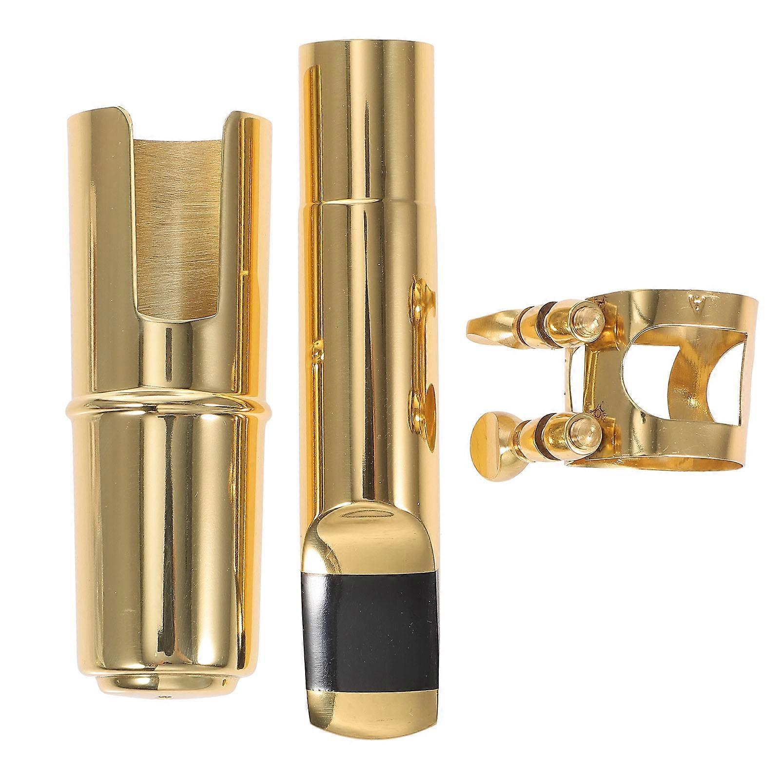 Replacement Wind Instruments Accessories Saxophone Metal Flute Head Practice Sessions Golden Tone Brightness 1Pcs