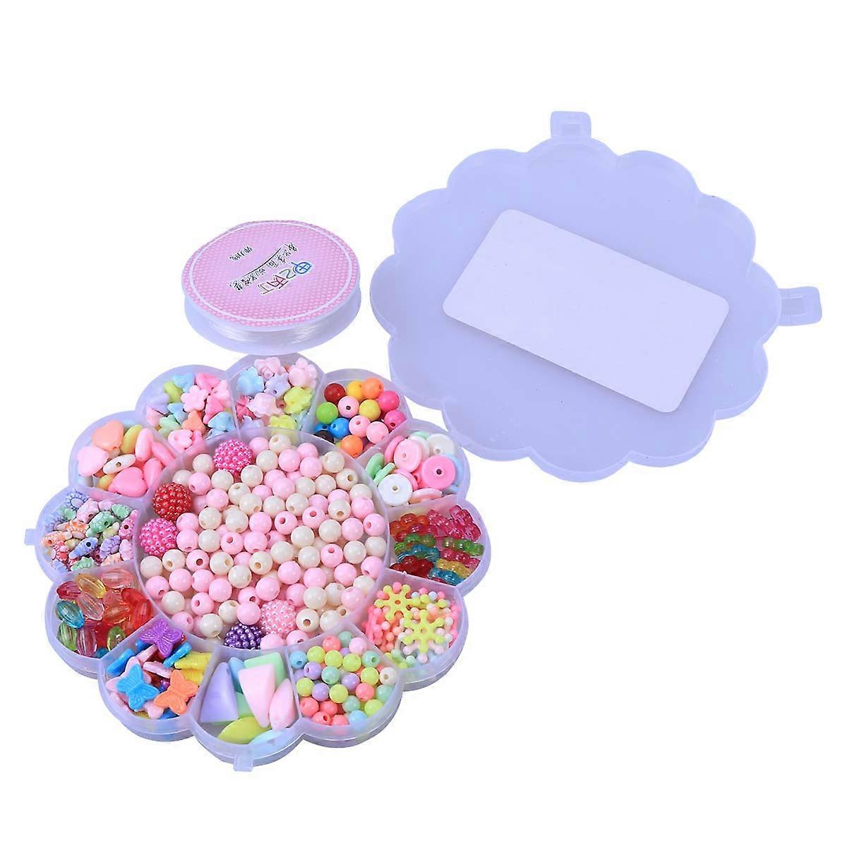 DIY Acrylic Beads Set for Kids Playing 510pcs Multi Color Assorted Shapes
