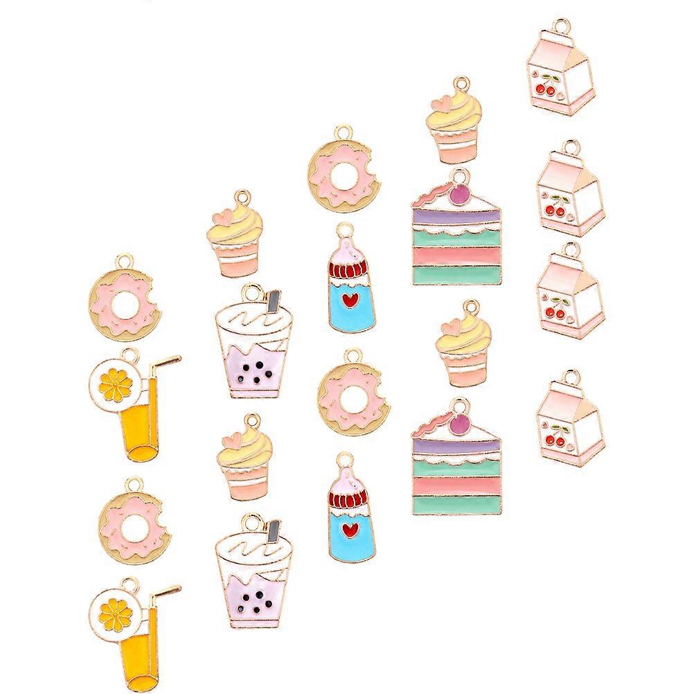 Enamel Charms Keychain Pendants Assorted Color DIY Jewelry Making 40Pcs Lightweight And Portable