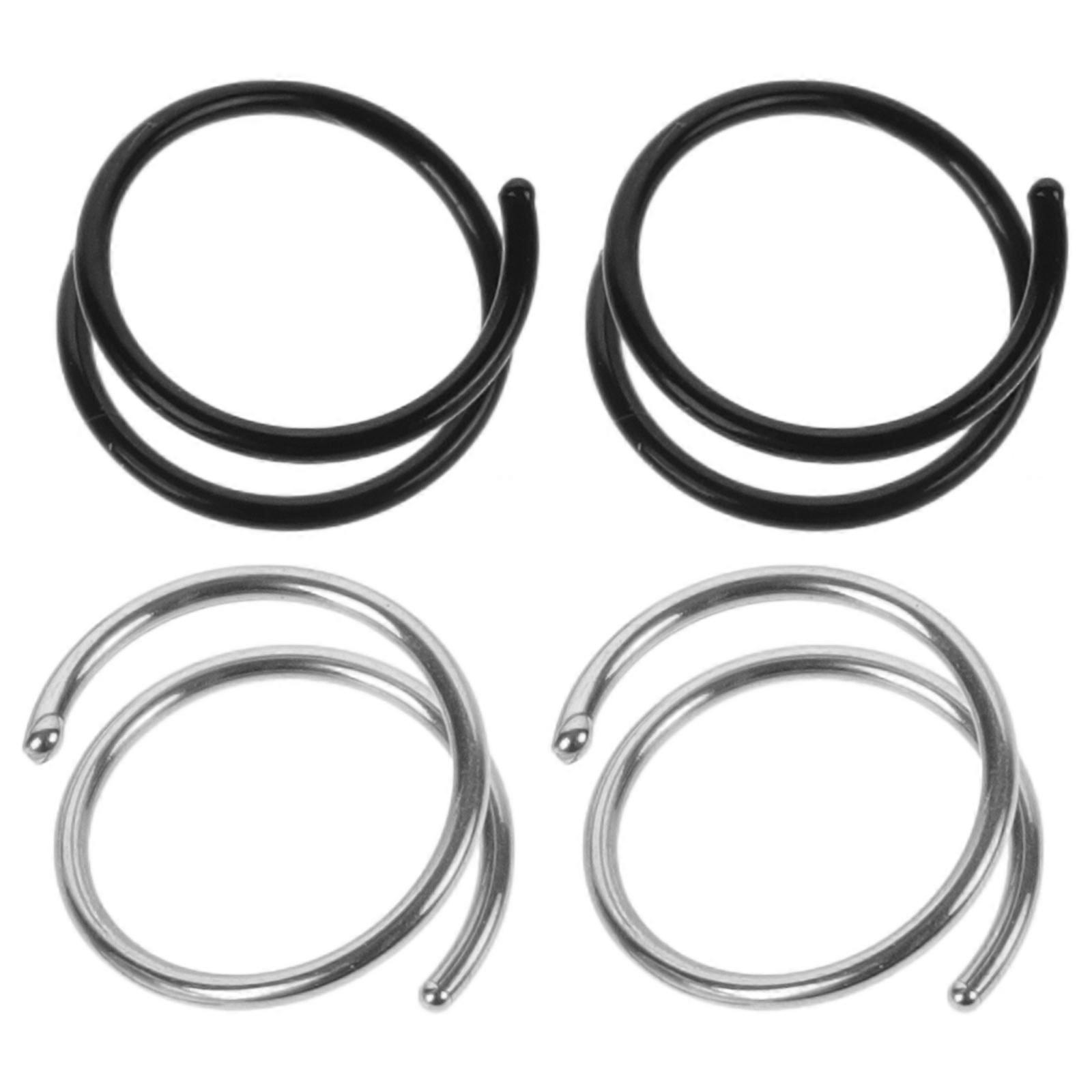 a refined and professional product description for your **4pcs Double Spiral Nose Rings**:
### **4PCS Double Spiral Nose Rings – Non Piercing