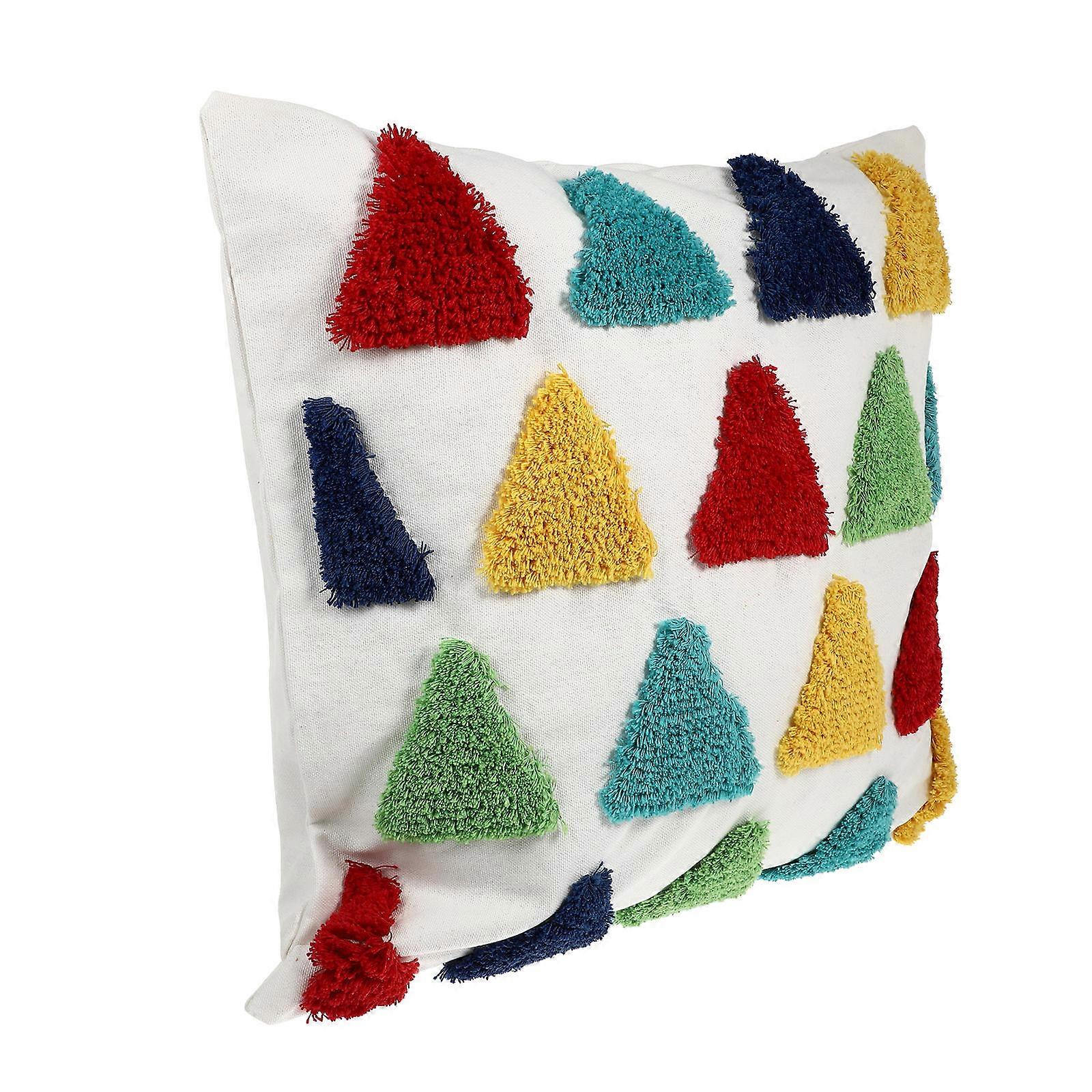 Multicolor Pillowcase Triangular Shape Pillowcase Designed For Families Decoration 45x45cm Textured 1Pack