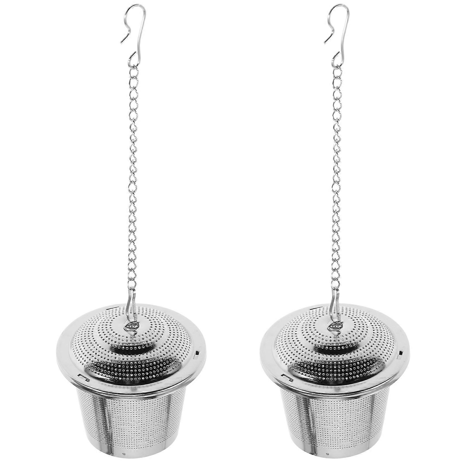 Reusable Tea Infuser Filter For Loose Leaf Tea Brewing In Teapot With Precision Mesh Feature And Barrel Shape 2Pcs