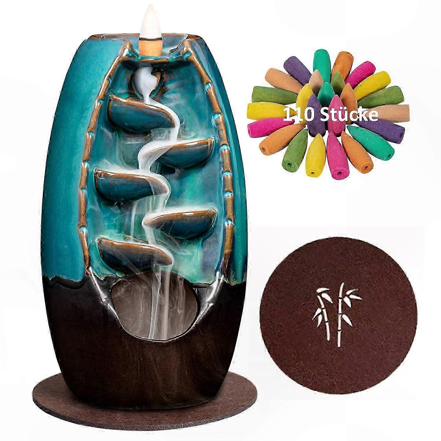 Ceramic Incense Burner with Waterfall Design for Aromatherapy and Relaxation Decor