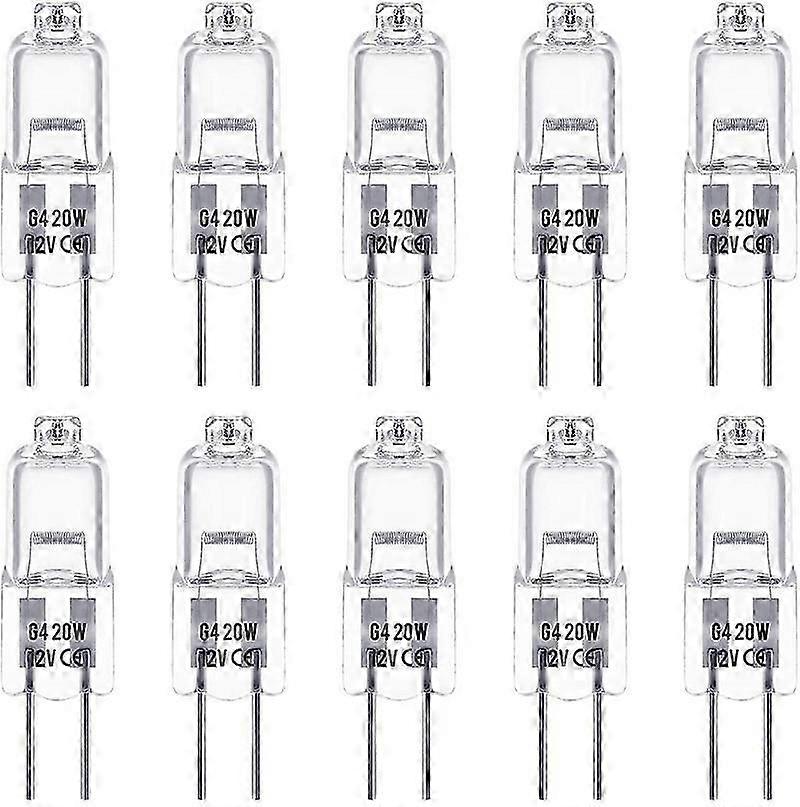 2025 G4 Ampoules halogènes 20W 12V 2 broches Remplacement de la base pour paysage sous l’armoire Puck Light Track Lighting Dimmable (10Pack)