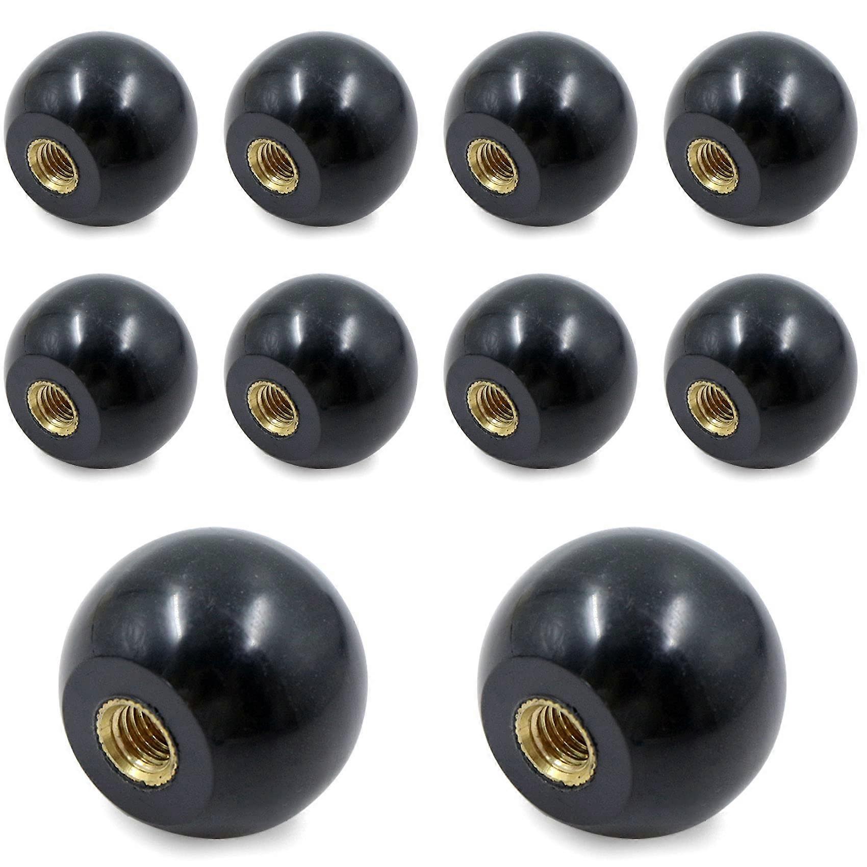 Ball Lever Knob 10Pcs Black Bakelite Ball Handle with Builtin Copper Nut M6x25