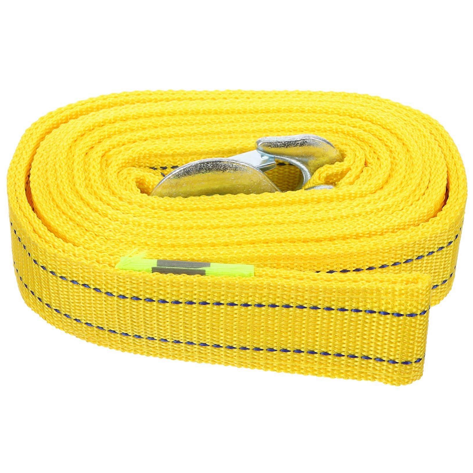 4.8m Tow Rope 5 Ton Polyester Heavy Duty Winch Cable with Hook for SUV Towing and Roadside Assistance Double Layer Design