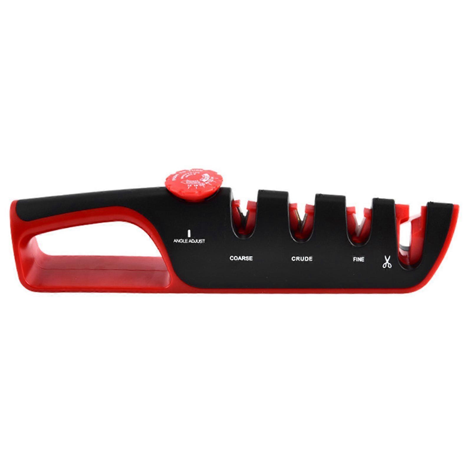 4-Stage Ceramic Pull-Through Knives Sharpener Adjustables Angle Sharpener with Non Slip Grip for Kitchen