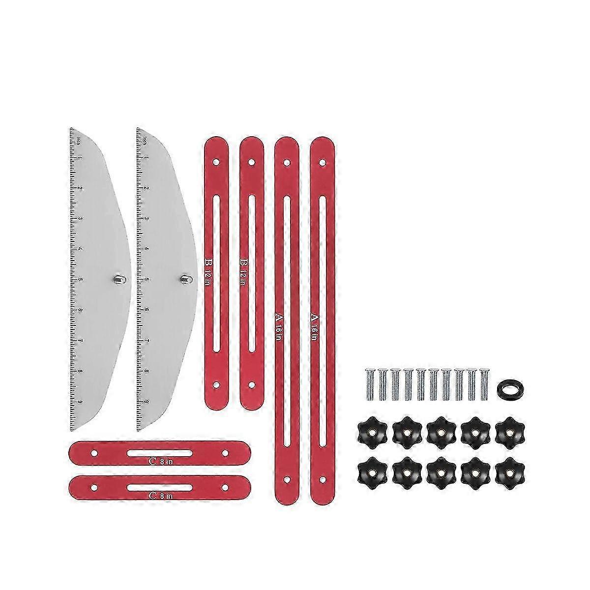 Trapp Tread Template Tool - Justerbar lengde Jig for måling av trappetrinn 9 tommer til 54 tommer