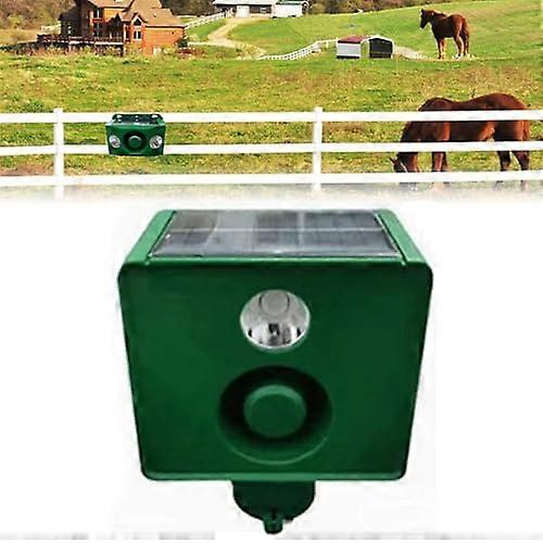 Solar Motion Sensor Warning Lights with Alarm Loud Volume Flashing Lights for Outdoor Use in Orchards, Farms, Barns, and Yards 4 Spotlights