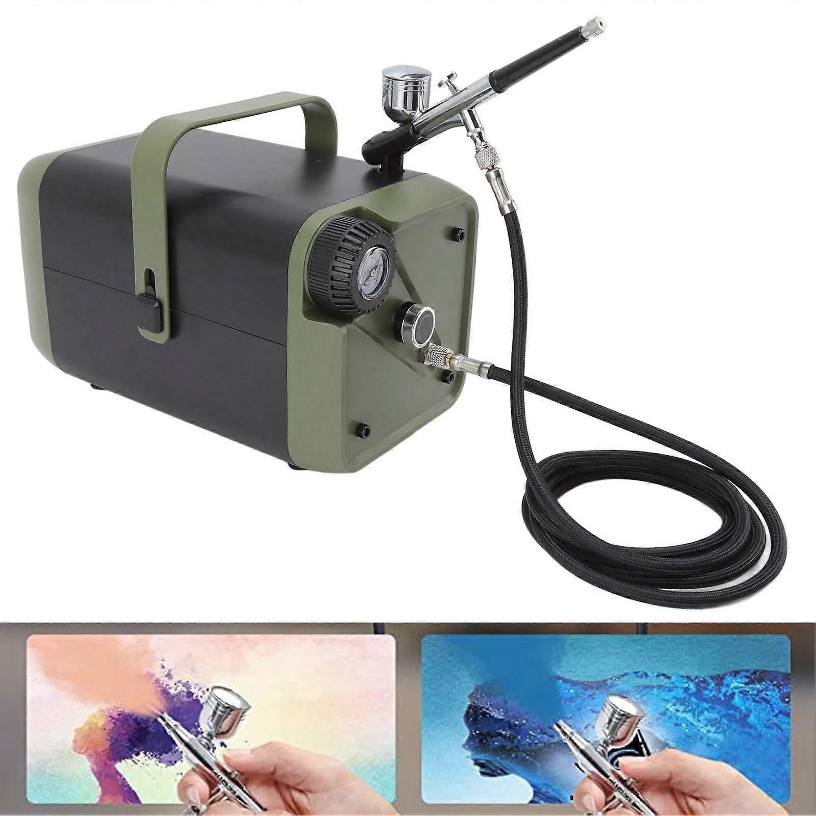 Professional Airbrushing Kit with Oil-Free Compressor 28L/min EU Plug