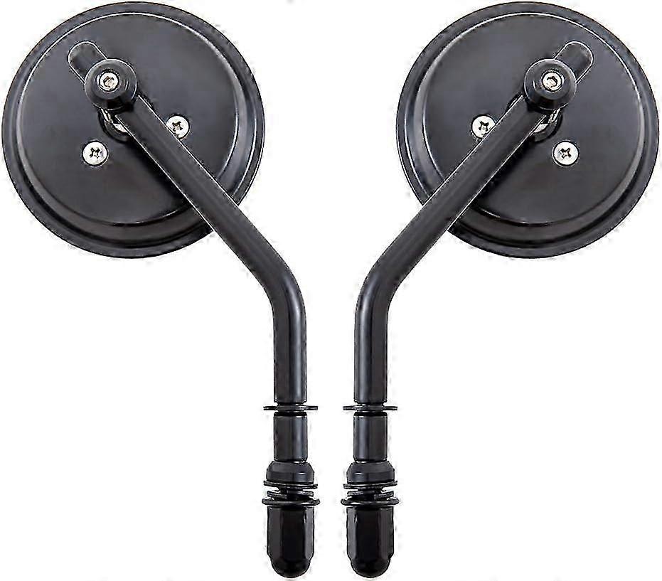 Motorcycle Side Mirrors, 8mm Bobber Chopper Mirrors for 1982-2018 Models (Black)