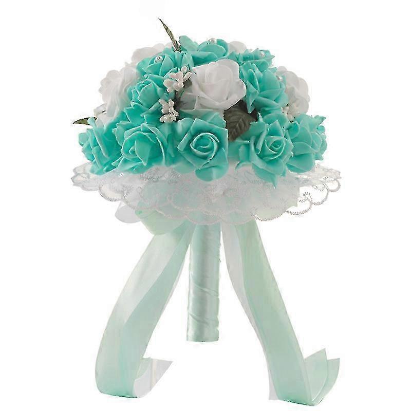 Artificial Wedding Bouquets Hand Made Rose Flower Rhinestone Brides...