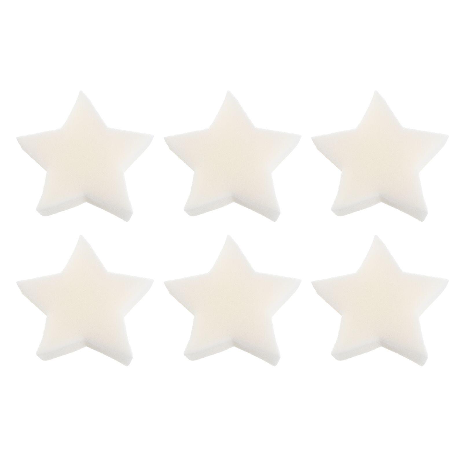 6Pcs Five-pointed Star Shape Sponge Filtering Sponges Oil-absorbing Sponge White
