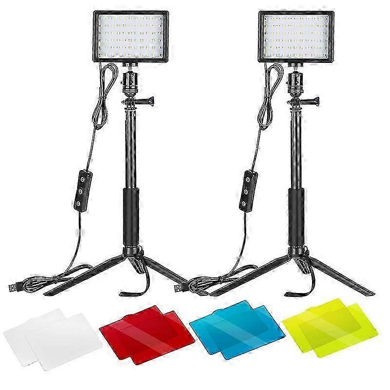 Led Panel Adjustable 5600k Usb Video Light - 2 Led With Tripod And ...