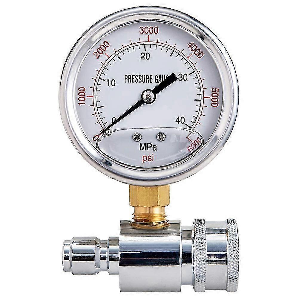 Pressure Washer Gauge, 6000 PSI, 3/8 Inch Quick Connect, Pressure Gauge for Power Washer