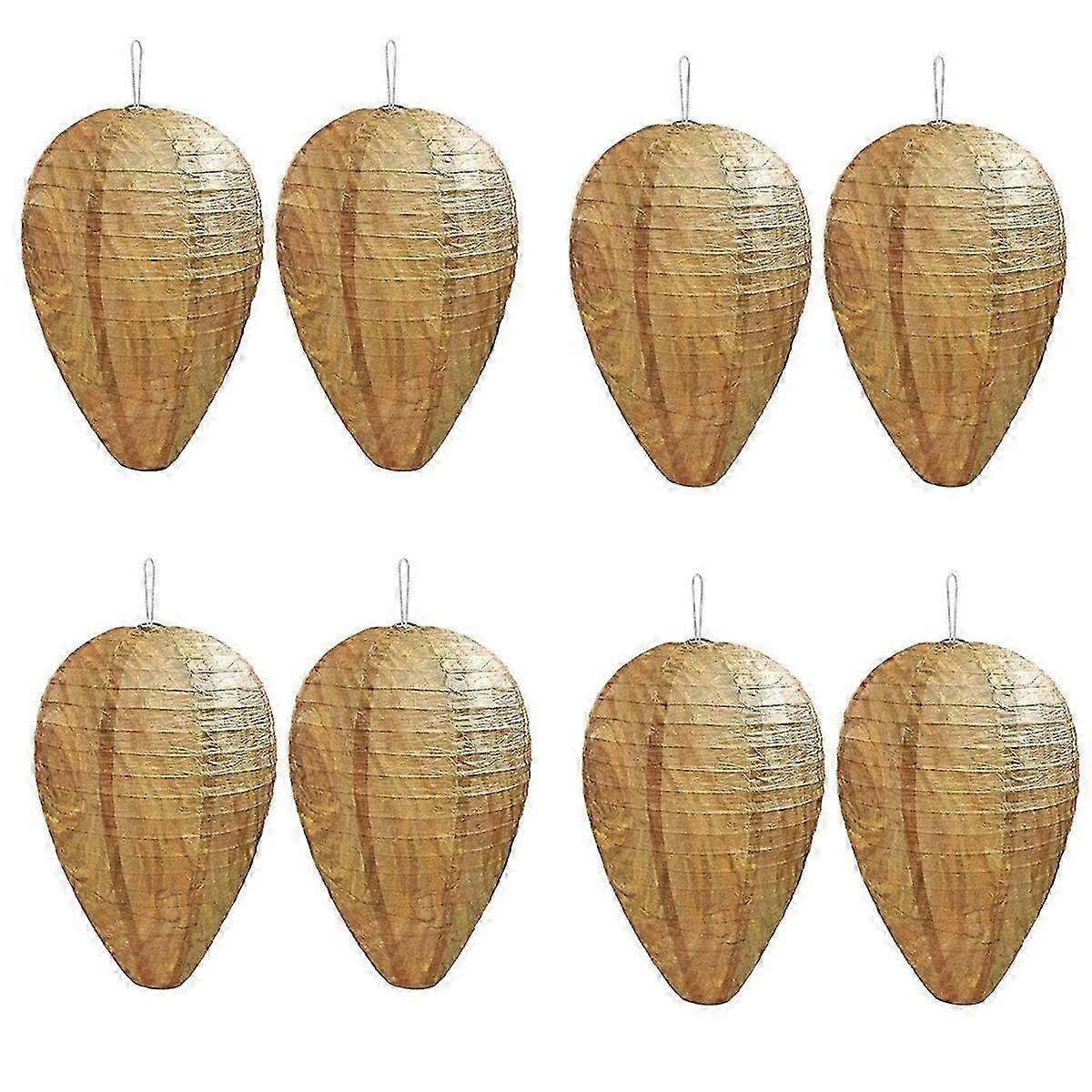 mini size paper wasp nest fake hanging decoy 8 pack